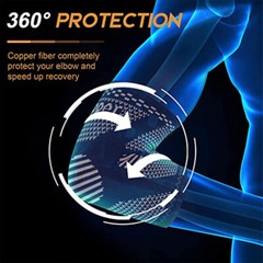 1PCS Copper Elbow Brace Compression Sleeve Support Arthritis Tendon Joint Wrap