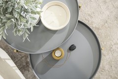 Kate And Laurel Ulani Modern Nesting Side Table Set Of 2 Gray And Gold