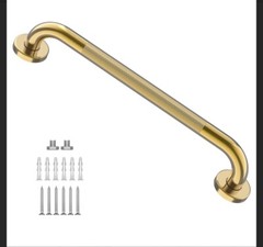 24 Inch anti Slip Shower Grab Gold, Bathroom Grab Bar, Knurled Bathroom Bar