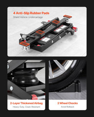 Portable Air Car Lift 3 Ton Capacity, 21.7″ Height, Heavy-Duty for SUVs & Sedans