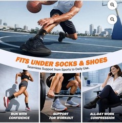 WHCOOL Ankle Brace, 7-Zone Compression Sleeve for Pain Relief & Recovery, Black
