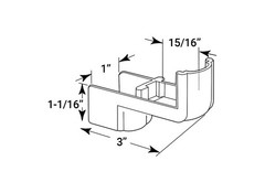 FHC Bottom Door Insert Zinc Alloy for 1″ Doors with Round Edges Restroom