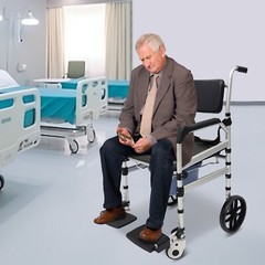 Foldable Shower Chair w/Wheels, Aluminum Alloy Height Adjustable Shower Chair
