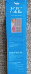 Carex 24″ Bath Grab Bar Holds 250 Lbs Diamond Knurled Texture For Grip ~ New