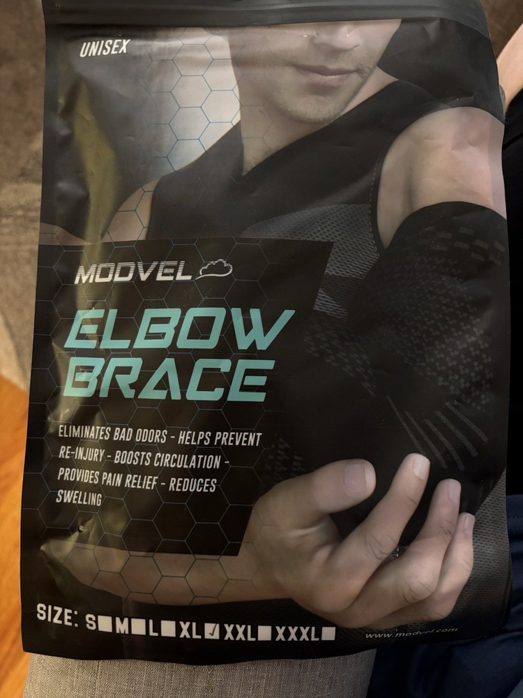 Modvel 2 Pack Elbow Brace – Golfer’s Compression Sleeve XXL,Black NEW