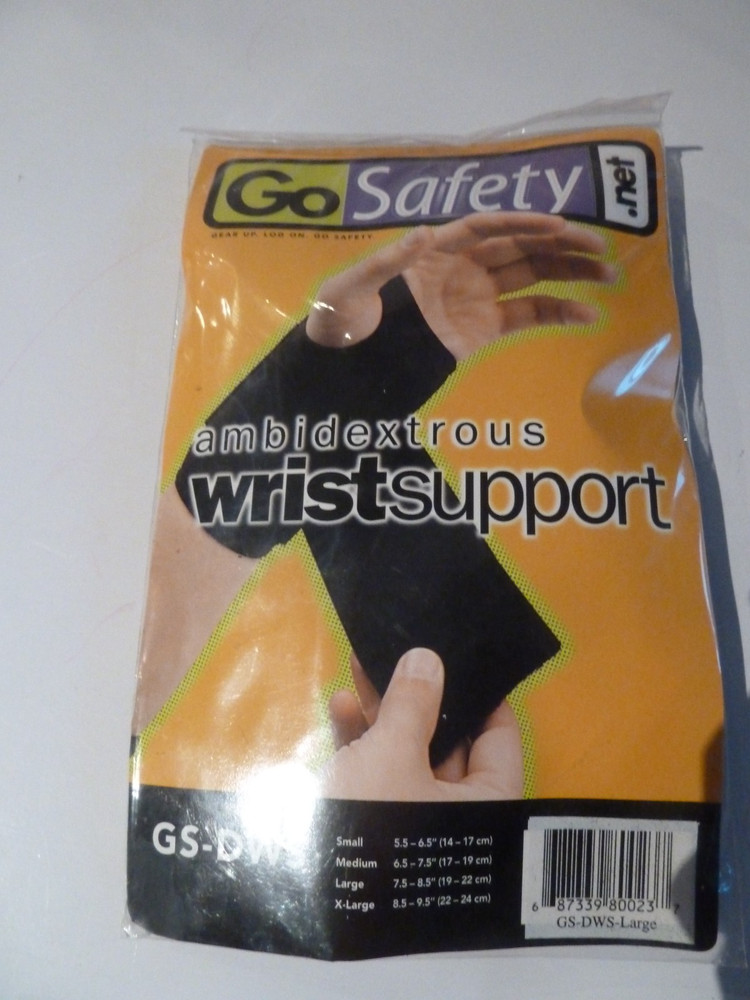 NEW Go Safety Ambidextrous Wrist Support, Size L in Black