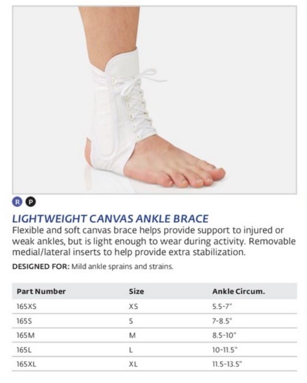 DJO Bell-Horn Lightweight Lace-up Ankle Brace White Large