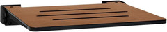 18 Inch Silhouette Slimline Folding Wall Mount Shower Bench Seat, Rustic Teak Se