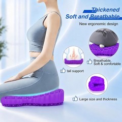 Thicken 19.7in Seat Cushion, Gel Seat Cushion for Long Sitting–Office Chair,