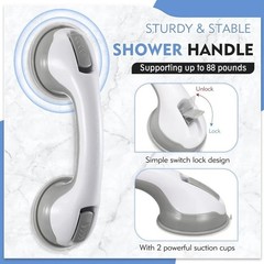 2 Pack Shower Grab Bar 12″ Shower Suction Bar Handle Bathroom Safety Grip Handle