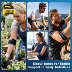Elbow Brace with Removable Pad for Tennis Elbow & Tendonitis – Adjustable Counte