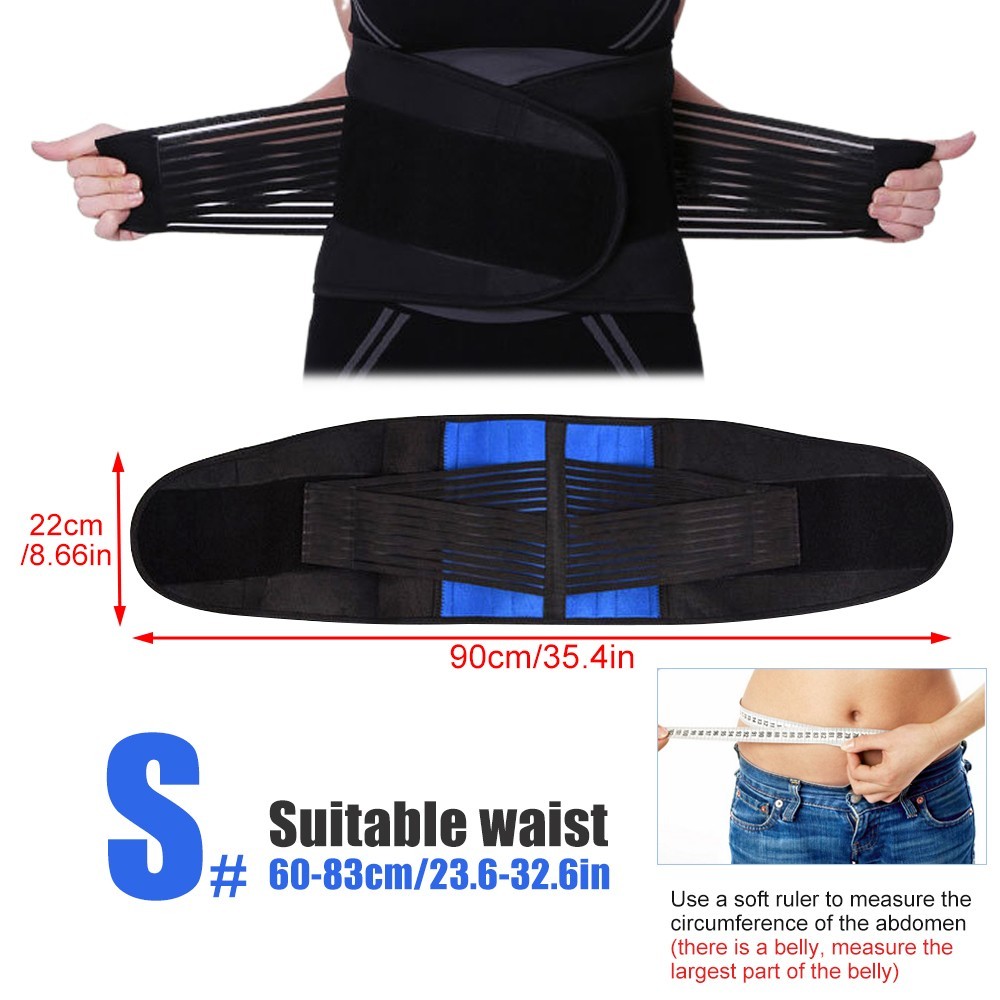 Lower Back Support Brace Lumbar Waist Belt Double Pull Breathable Belt Men Women
