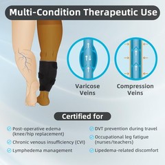 Feamero Plus Size Calf Compression Wrap For Severely Swollen Calves XL, Black