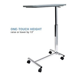 Lumex Modern Overbed Table with Wheels,28-41″ Adjustable Height for Hospital Bed