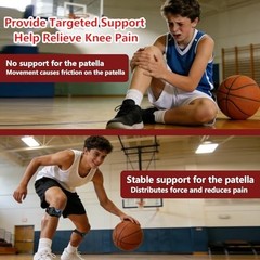 2 Pack Patellar Tendon Support Straps- Adjustable Non-slip 2-Pack- Black-,,,