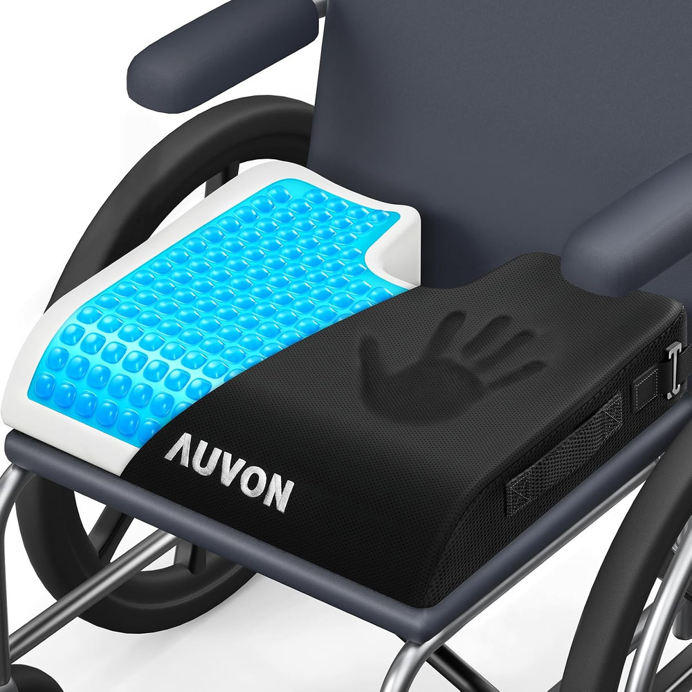 Gel Wheelchair Seat Cushion, Waterproof Cover, Pressure Sore & Ulcer | Ergonomic