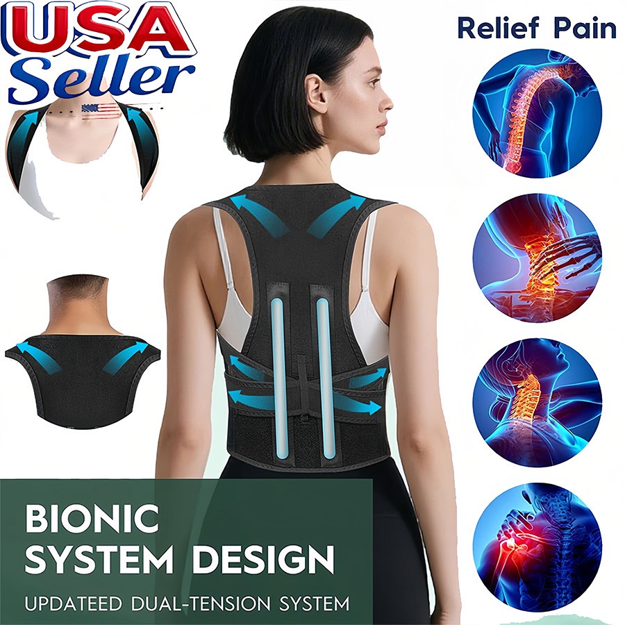 Adjustable Posture Corrector Brace: Gently Pulls Shoulders Back to Relieve Pain