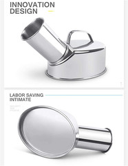 Bedpan,Stainless Steel Hospital Urinal,Vertical Urinal for Men ,Spill Proof by P