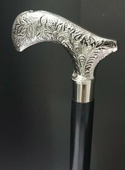 Antique Vintage Victorian Handle Brass Wood Walking Stick Cane Designer Gift