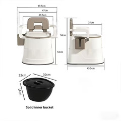 Bedside Commode Portable Toilet for Adults with Arms for Elderly and Disabled