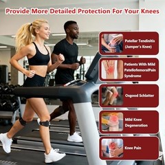 2 Pack Patellar Tendon Support Straps- Adjustable Non-slip 2-Pack- Black-,,,