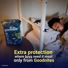 Goodnites Boys Nighttime Underwear, Size XXL 120-165+ lbs, 54 Ct, Packaging