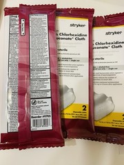 20 Stryker Sage 2% Chlorhexidine Gluconate Cloths – 20 pks of 2 each