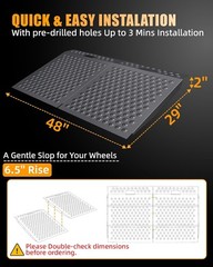 2PCS 29x24in Shed Ramp for Riding Mower 1500lb Metal Lawn Mower Ramp for Tractor