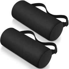Wenqik 2 Pcs Lumbar Support Pillow Roll Lower Medium, Black