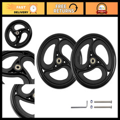 2 Pcs 8 Inch Solid Replacement Wheels for Wheelchairs, Walkers, Rollators – Blac