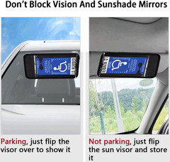 Handicap Placard Holder for Auto, 1 PCS Black Visor Placard Holder, Handicap Pla