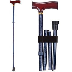 Briggs Healthcare Designer Folding Cane Blue 37 Inch (Pack of 1), Ice