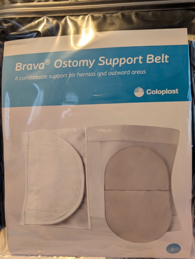 Coloplast Brava Ostomy Belt White Ostomy Support Belt Large Size 34-39 Brava