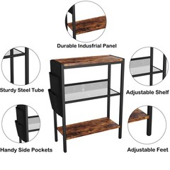 Yusong Small Narrow Side Table For Small Spaces Slim End Table Storage Bag Sofa