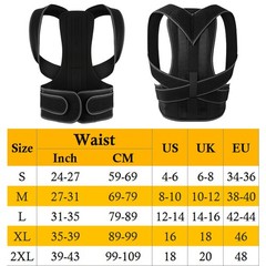 Adjustable Posture Corrector Low Back Support Shoulder Brace Belt For Women Mens
