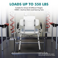 Shower Chair with Removable Arms and Back for Elderly & Disabled, 550 lbs Shower