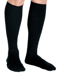 CURAD Knee High Compression Socks, 15-20 mmHg, Black, Size D D-Regular, Black