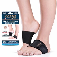 Copper Fit Arch Relief Plus Orthotic Wrap Plantar Fasciitis Black 1 Pair NEW