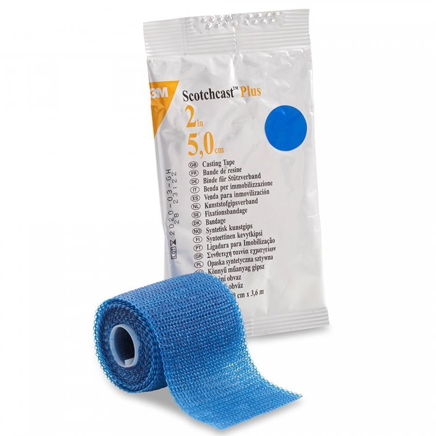 3M Scotchcast Plus Cast Tape Fiberglass/Resin 2 Inches x 12 Feet Blue free