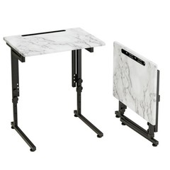 TV Tray, Folding TV Dinner Table, Adjustable Small C-Shaped End Tray for Eati…
