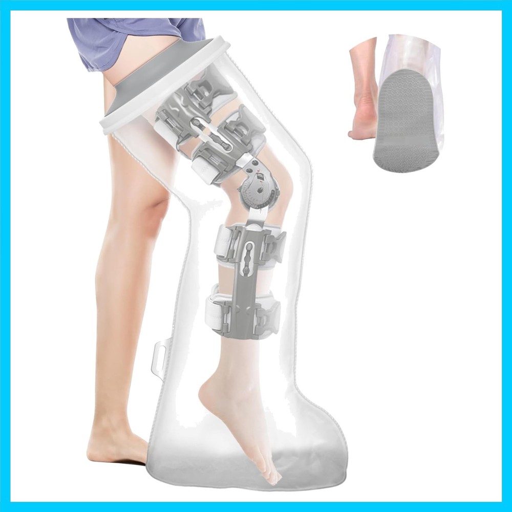 Waterproof Extra Wide Full Leg Cast Cover for Shower After Knee Surgery with …