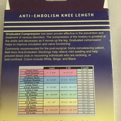 Anti Embolism Bell-Horn Stockings 18 mmHg Compression Closed Toe Beige XXX Large