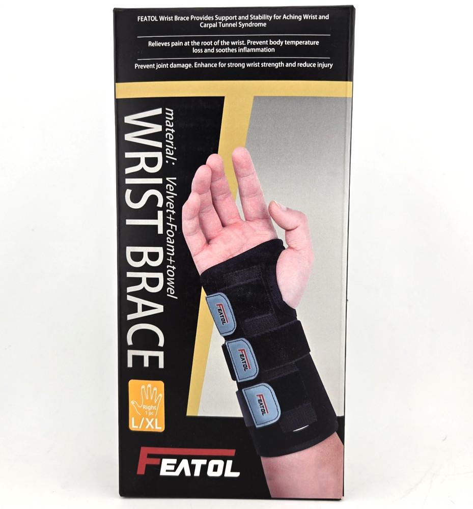 Wrist Brace Featol Large/Extra Large Carpal Tunnel Support NEW SEALED