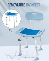 Silla de ducha con respaldo para personas mayores, taburetes y bancos de ducha p