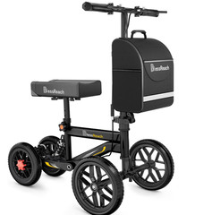 BlessReach Deluxe Knee Scooter with Dual Handbrakes Foldable Steerable Medical