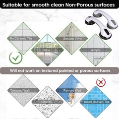 2Pack Shower Grab Bar 12″ Showers Suction Bar Handle Bathroom Safety Grip Handle