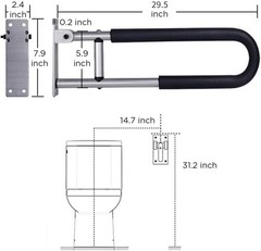 Handicap Grab Bars Rails 30 Inch Toilet Handrails Bathroom Safety Bar Hand Su…