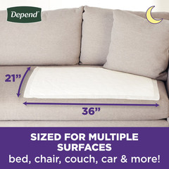 Depend Underpads, Disposable Incontinence Bed Pads for Adults, 36″ x 21″, 24 Ct