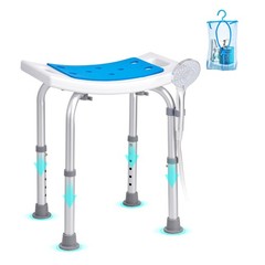 Uimoso Adjustable Padded Shower Chair with 350lb Capacity for Bath or Shower