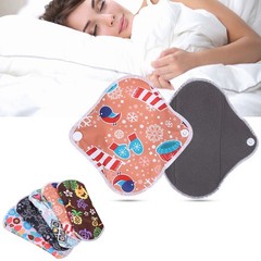 Menstrual Pad Reusable Waterproof Bamboo Charcoal Fiber Cloth Washable Women